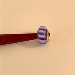 AUTHENTIC Pandora blue and white glass bead!